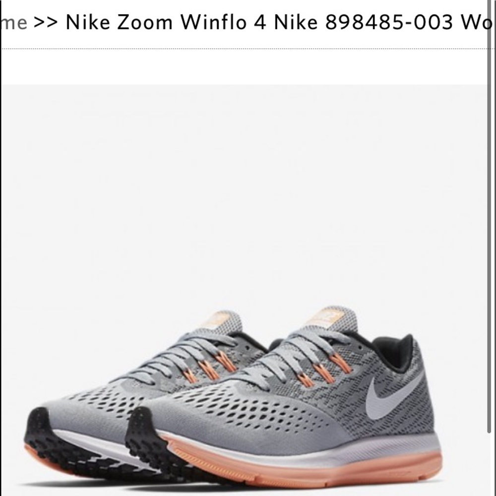 Gray & Peach Nike Zoom Winflo 4 Running Shoes